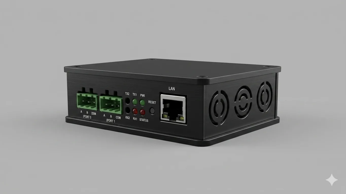 CreeperX Mini — Compact DIN-rail Modbus RTU to Modbus IP router.